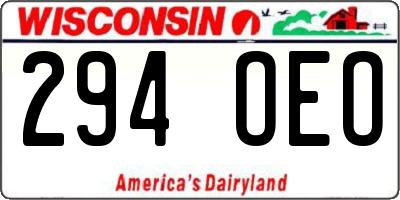 WI license plate 294OEO