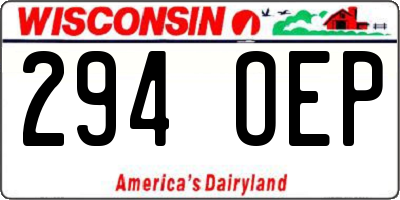WI license plate 294OEP