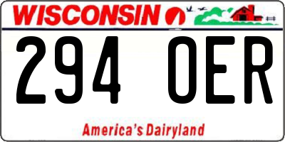 WI license plate 294OER