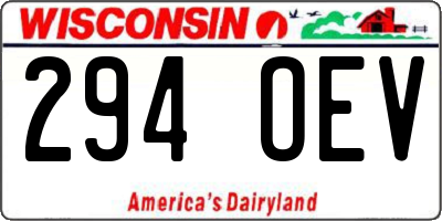 WI license plate 294OEV