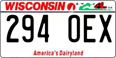 WI license plate 294OEX