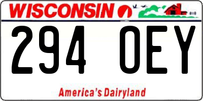 WI license plate 294OEY