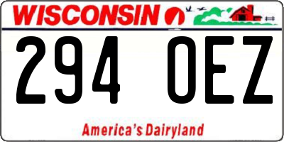WI license plate 294OEZ
