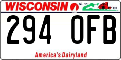 WI license plate 294OFB