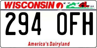 WI license plate 294OFH