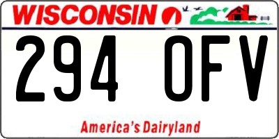 WI license plate 294OFV