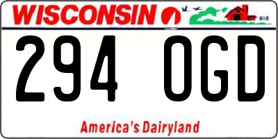 WI license plate 294OGD