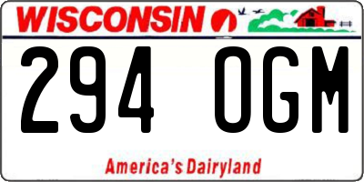 WI license plate 294OGM