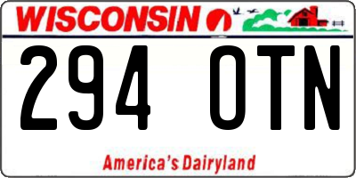 WI license plate 294OTN