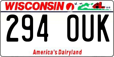 WI license plate 294OUK