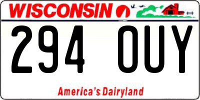 WI license plate 294OUY