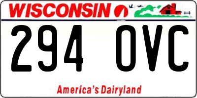 WI license plate 294OVC