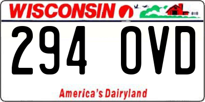 WI license plate 294OVD