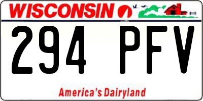 WI license plate 294PFV