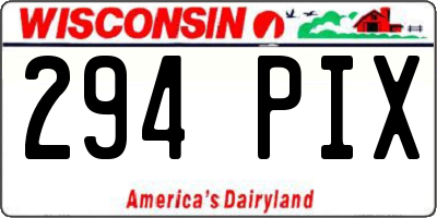 WI license plate 294PIX