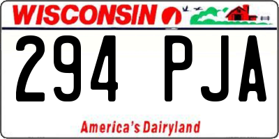WI license plate 294PJA