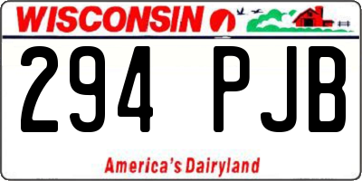 WI license plate 294PJB