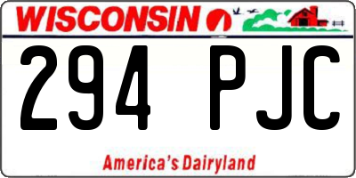 WI license plate 294PJC