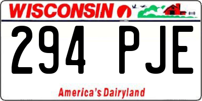 WI license plate 294PJE