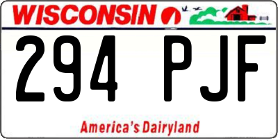 WI license plate 294PJF