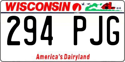 WI license plate 294PJG
