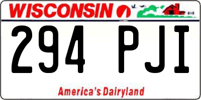 WI license plate 294PJI