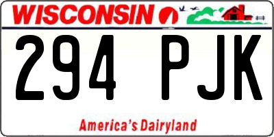 WI license plate 294PJK