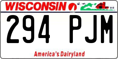 WI license plate 294PJM