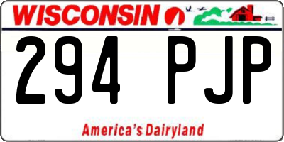 WI license plate 294PJP