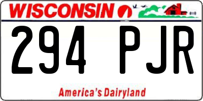 WI license plate 294PJR