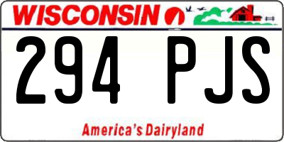 WI license plate 294PJS