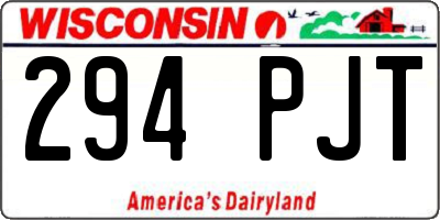 WI license plate 294PJT