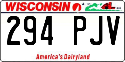 WI license plate 294PJV