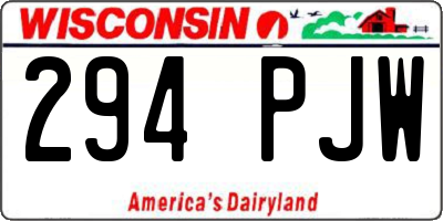 WI license plate 294PJW
