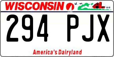 WI license plate 294PJX