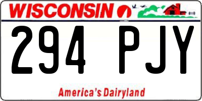 WI license plate 294PJY