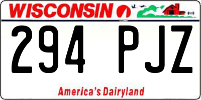 WI license plate 294PJZ