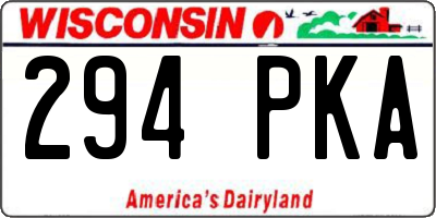 WI license plate 294PKA