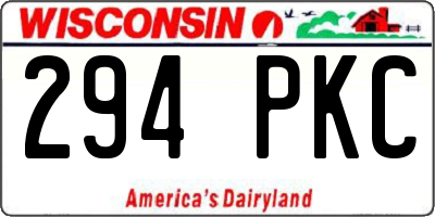 WI license plate 294PKC