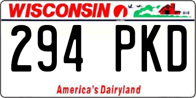 WI license plate 294PKD
