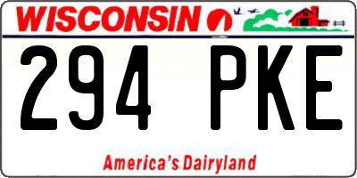 WI license plate 294PKE