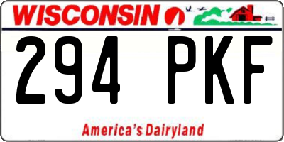 WI license plate 294PKF