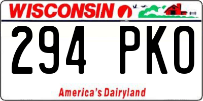 WI license plate 294PKO