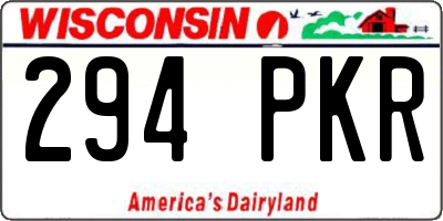 WI license plate 294PKR