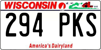 WI license plate 294PKS
