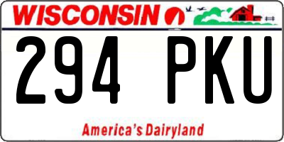 WI license plate 294PKU