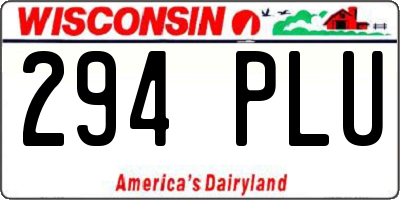 WI license plate 294PLU