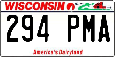 WI license plate 294PMA