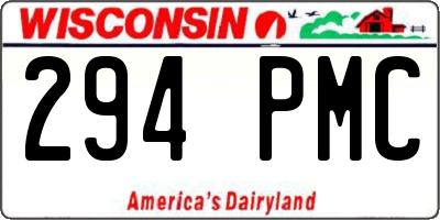 WI license plate 294PMC