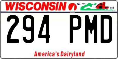 WI license plate 294PMD